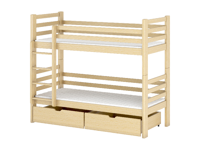 Dječji krevet 80 x 190 cm Paul (s podnicom i prostorom za odlaganje) (borovina)