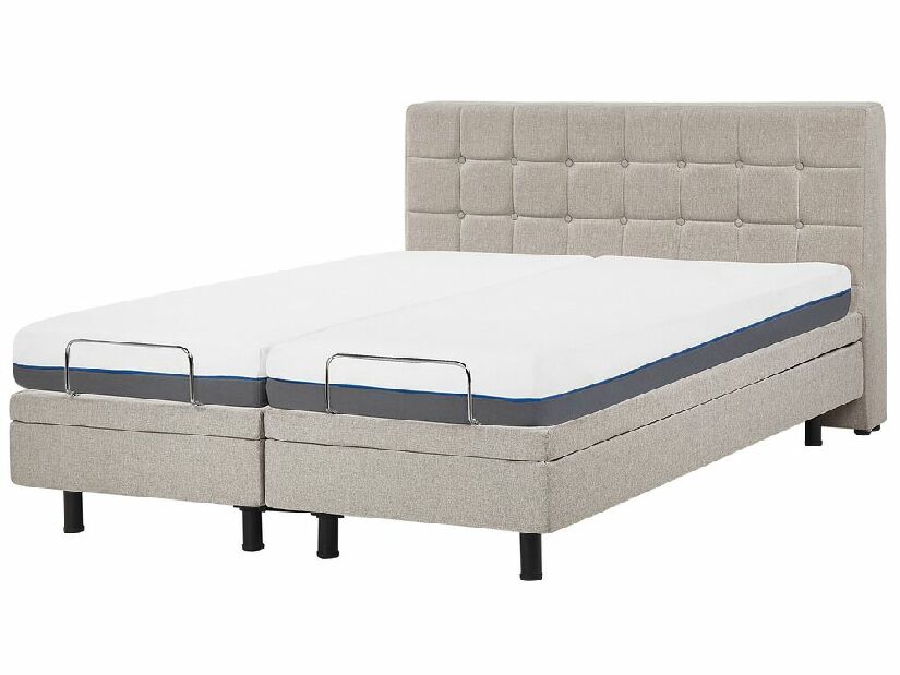 Bračni krevet 160 cm DUCHE (tkanina) (bež) (s podnicom)