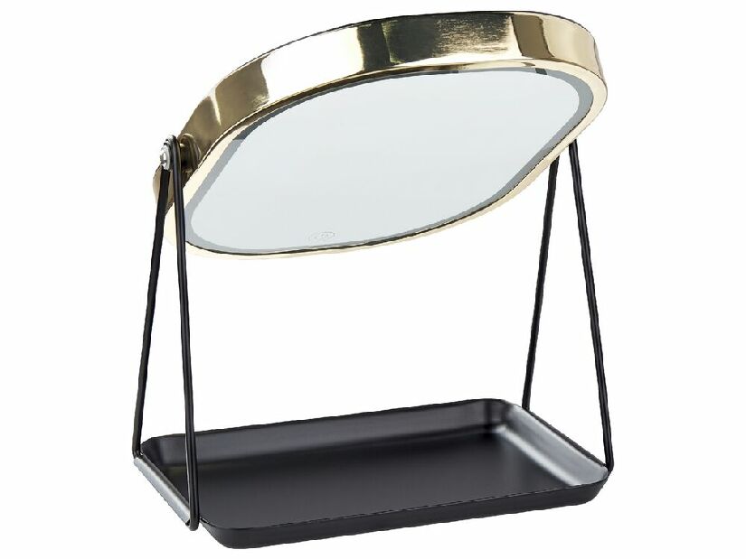 Kozmetičko ogledalo Dinora (zlatna) (s LED rasvjetom)