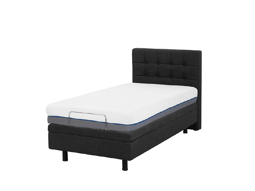 Jednostruki krevet 80 cm DUCHE (tkanina) (siva) (s podnicom)