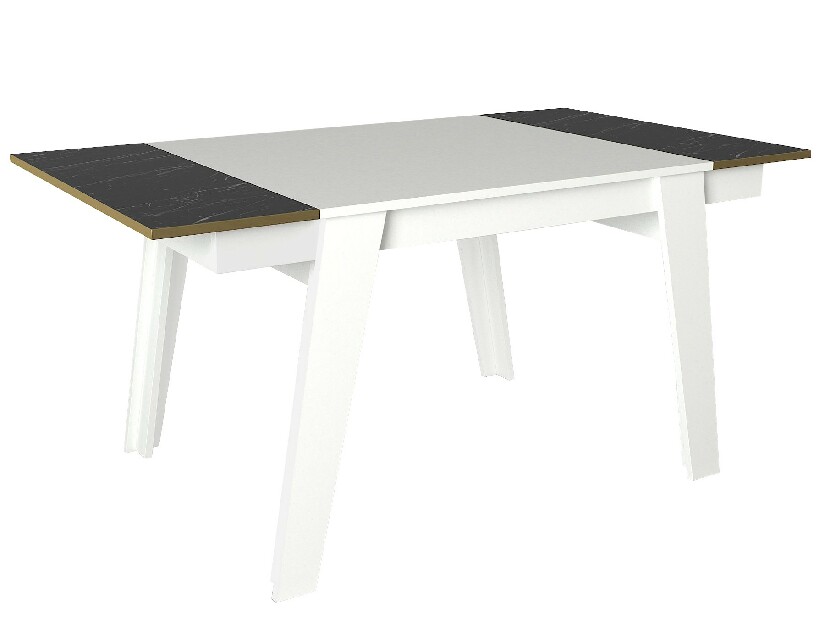 Blagovaonski stol (za 6 osoba) Raven (bijela + zlatna + crna)