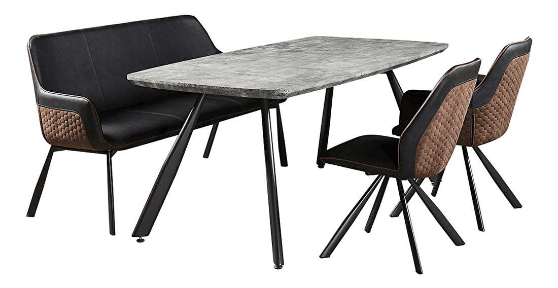 Blagovaonski stol Pasco (za 8 osoba) (beton + crna)