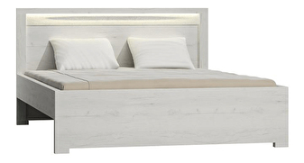 Bračni krevet 160 cm Inneas (jasen bijeli) (S podnicom)  