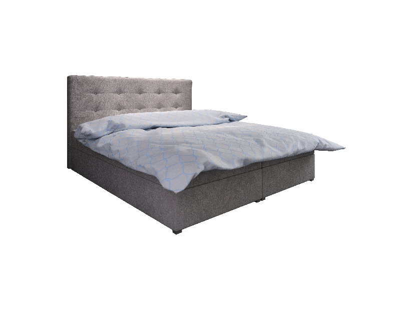 Bračni krevet Boxspring 160 cm Fade 1 Comfort (siva) (s madracem i prostorom za odlaganje)
