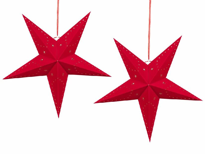 Set 2 viseće zvijezde 60 cm Monti (crvena)