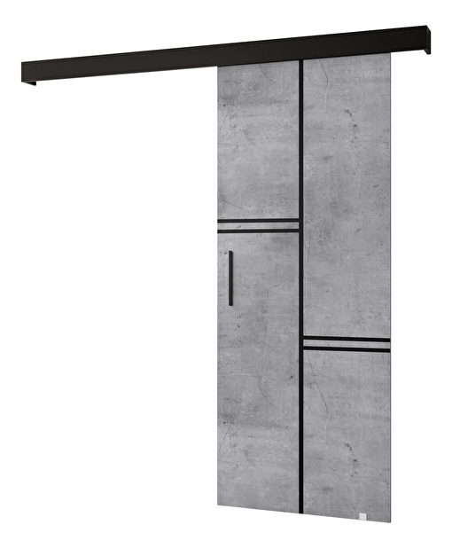 Klizna vrata 90 cm Sharlene VIII (beton + crna mat + crna)