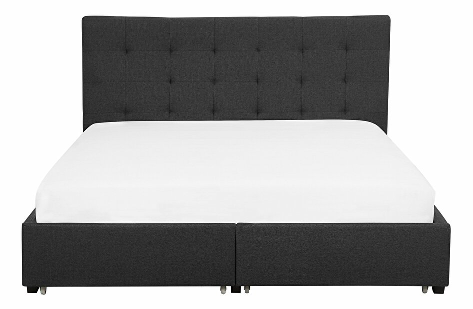 Bračni krevet 180 cm ROLLA (s podnicom i prostorom za odlaganje) (tamno siva)