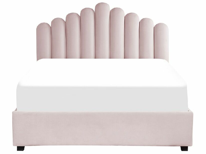 Bračni krevet 160 cm Valhala (ružičasta) (s podnicom i prostorom za odlaganje)