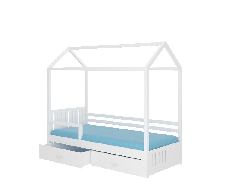 Dječji krevet 200x90 cm Rosie II (s podnicom i madracem) (bijela)