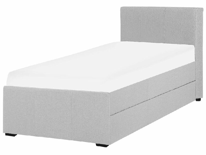 Jednostruki krevet 90 cm MERMAID (poliester) (siva) (s podnicom)
