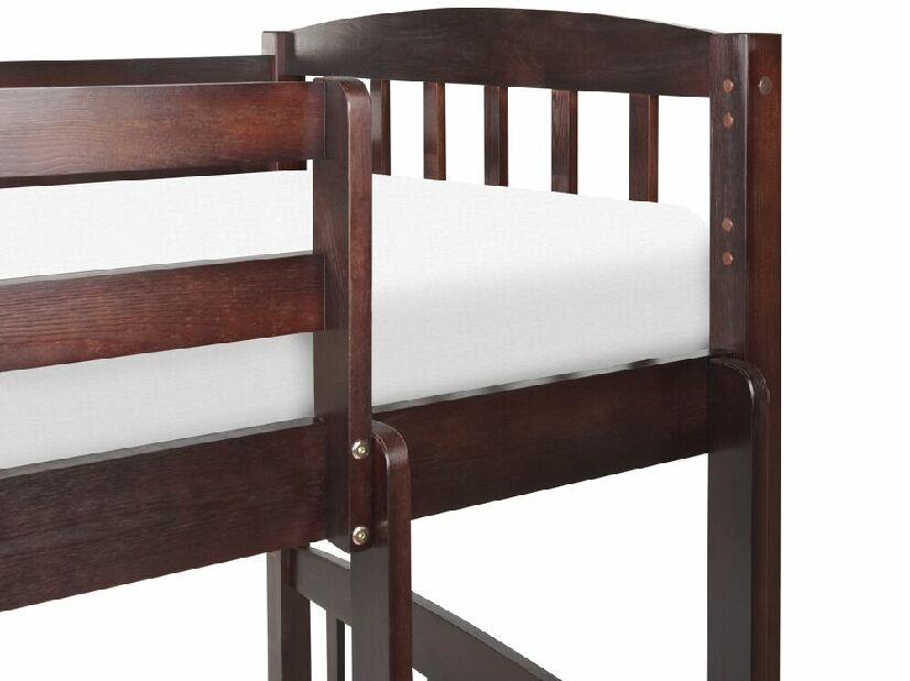 Krevet na kat 90 cm Rigel (tamno drvo) (s podnicom)