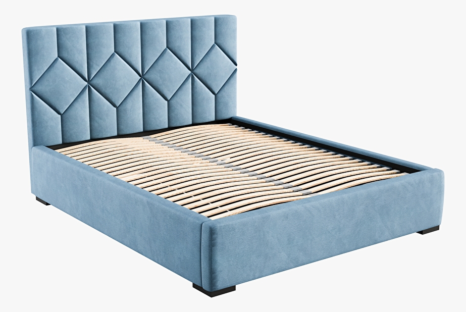 Tapeciran krevet 160x200 cm Veggie (svijetlo plava)