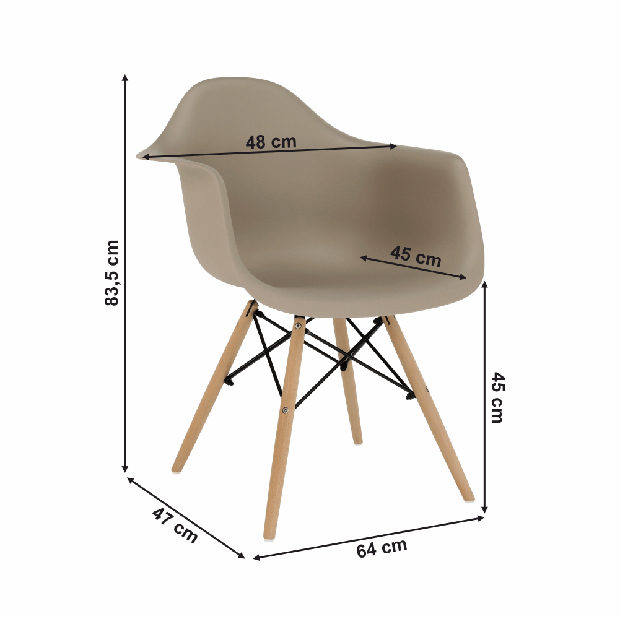 Blagovaonska stolica Damiron PC-019 (capuccino)