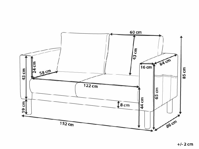 Sofa dvosjed Applecross (bijela)