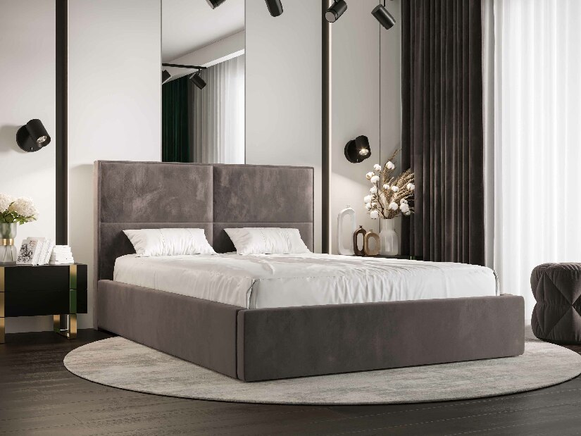 Bračni krevet 160 cm Alfonso (smeđa) (s podnicom i prostorom za odlaganje)