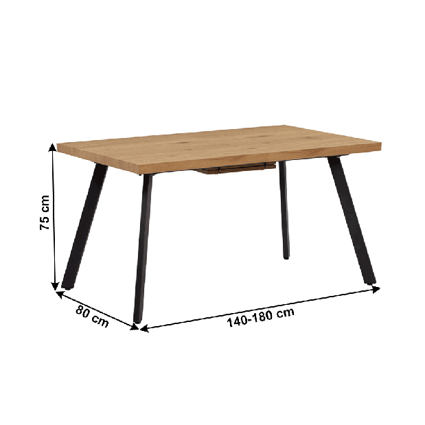 Blagovaonski stol Nelen (za 6-8 osoba) (hrast + metal) *trgovina