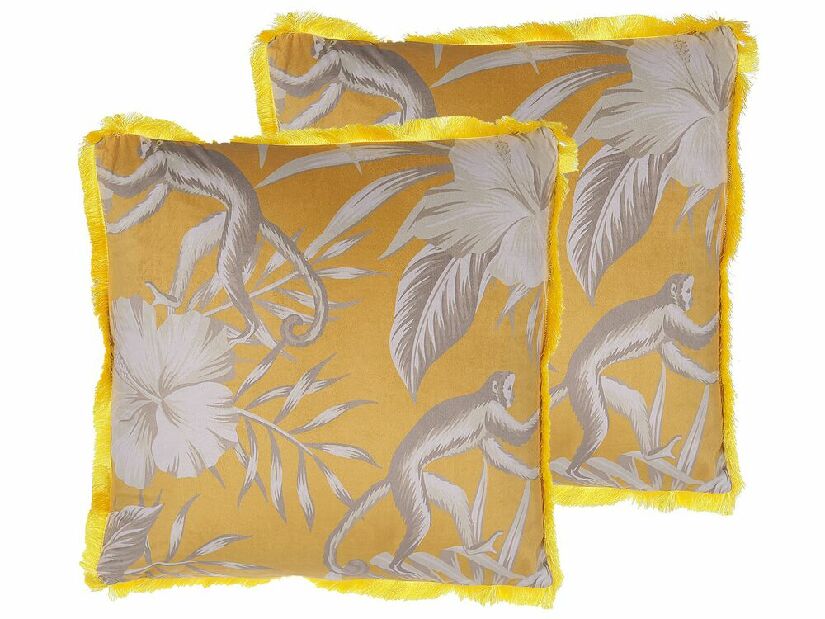 Set 2 ukrasna jastuka 45 x 45 cm Manke (žuta)