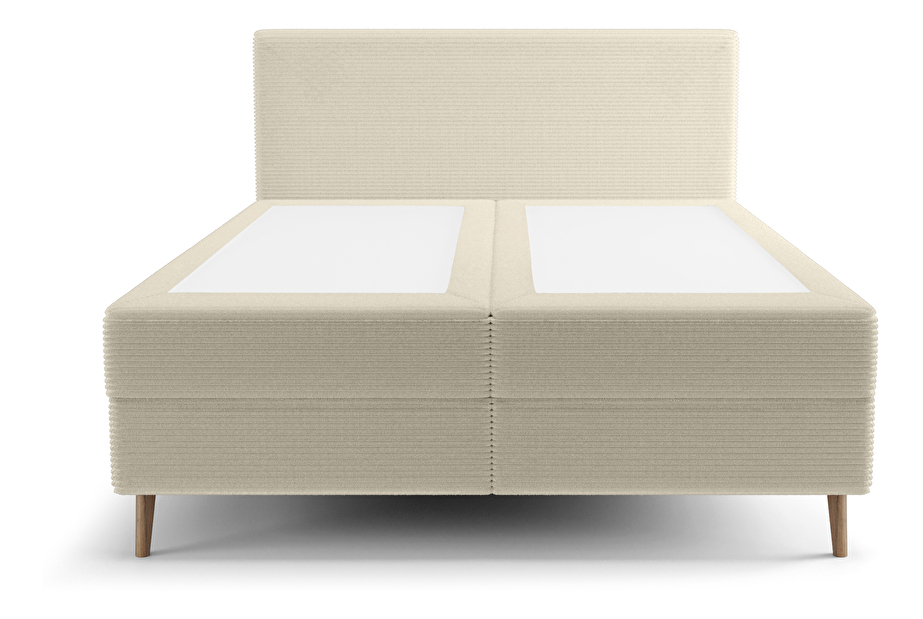 Bračni krevet 140 cm Napoli Bonell (krem) (s podnicom, s prostorom za odlaganje)