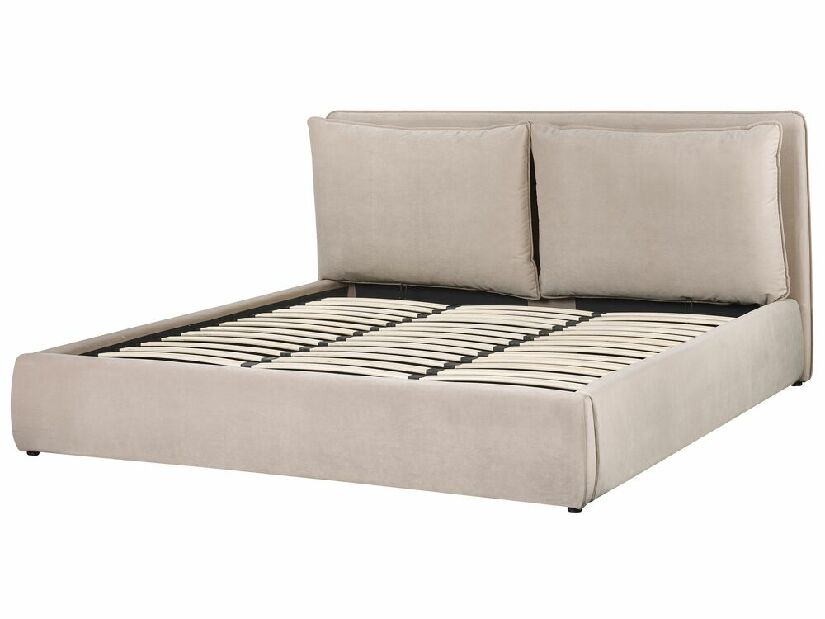 Bračni krevet 180 cm Berit (bež) (s podnicom) (s prostorom za odlaganje)