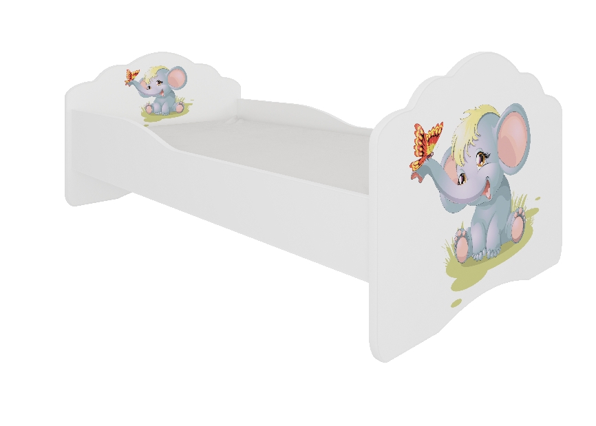 Dječji krevetić 160x80 cm Cassi (s rešetkom i madracema) (slon)