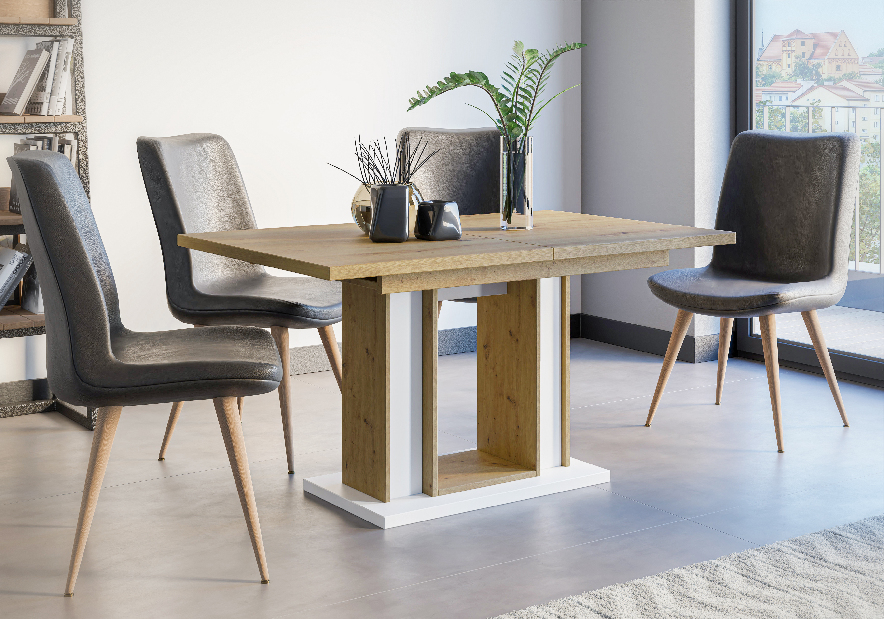 Blagovaonski stol Farug (artisan + bijela) (za 6 do 8 osoba)