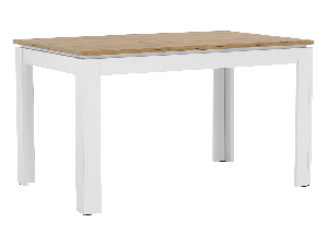 Blagovaonski stol Vilgi (za 4 do 6 osoba) (bijela + hrast wotan)