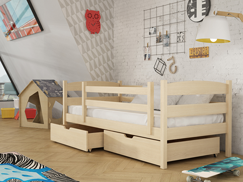 Dječji krevet 80 x 180 cm Zora (s podnicom i prostorom za odlaganje) (borovina)