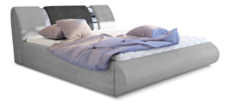 Bračni krevet 140 cm Fabio (svijetlosiva + tamnosiva) (s podnicom i prostorom za odlaganje)