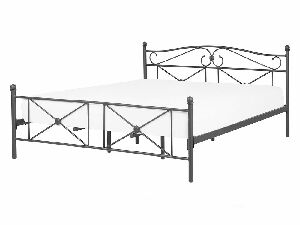 Bračni krevet 140 cm RANDEZ (metal) (crna) (s podnicom)