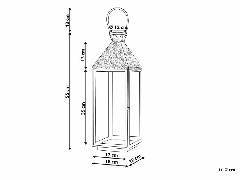 Lanterna BAGUIO 55 cm (nehrđajući čelik) (srebrna)