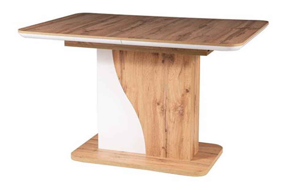 Blagovaonski stol na razvlačenje 120-160 cm Suzette (hrast wotan + bijela) (za 4 do 6 osoba)