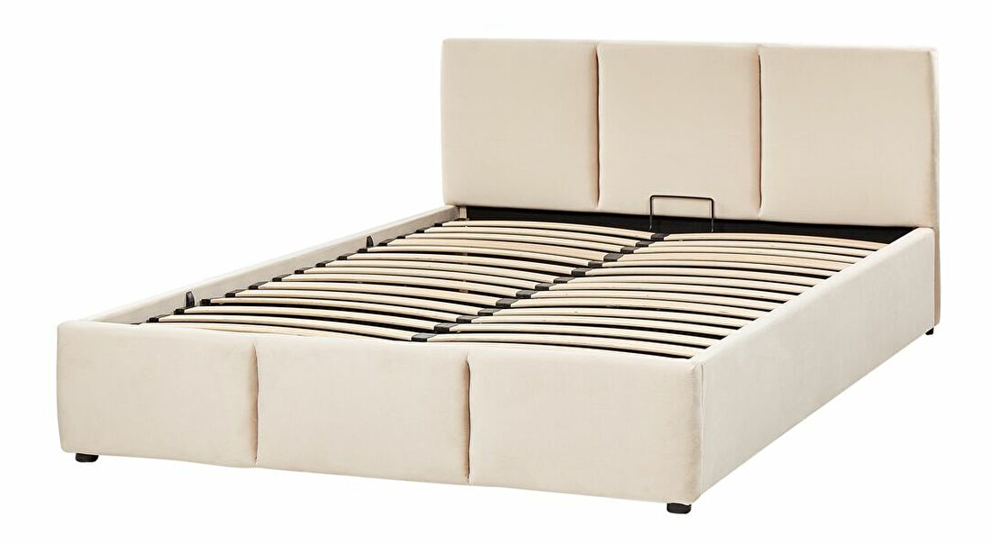 Bračni krevet 140 cm Belize (bež) (s podnicom) (s prostorom za odlaganje)