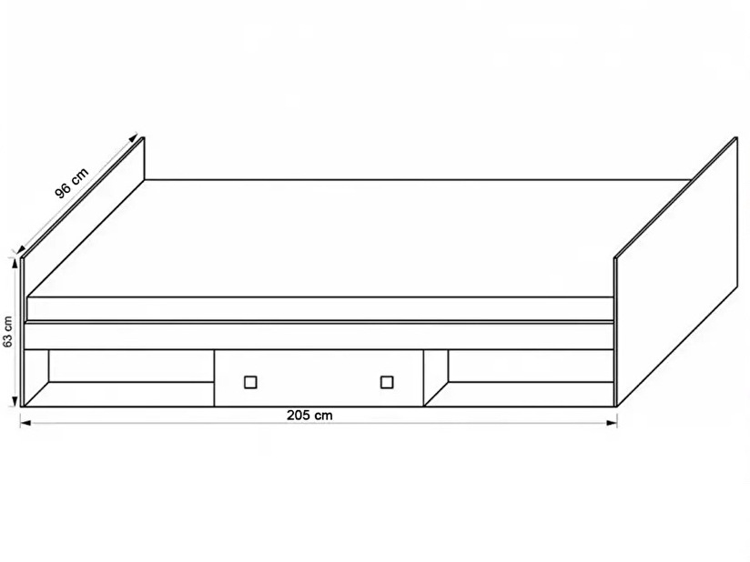 Jednostruki krevet 90 cm Torton T20 (S podnicom, prostorom za odlaganje) 