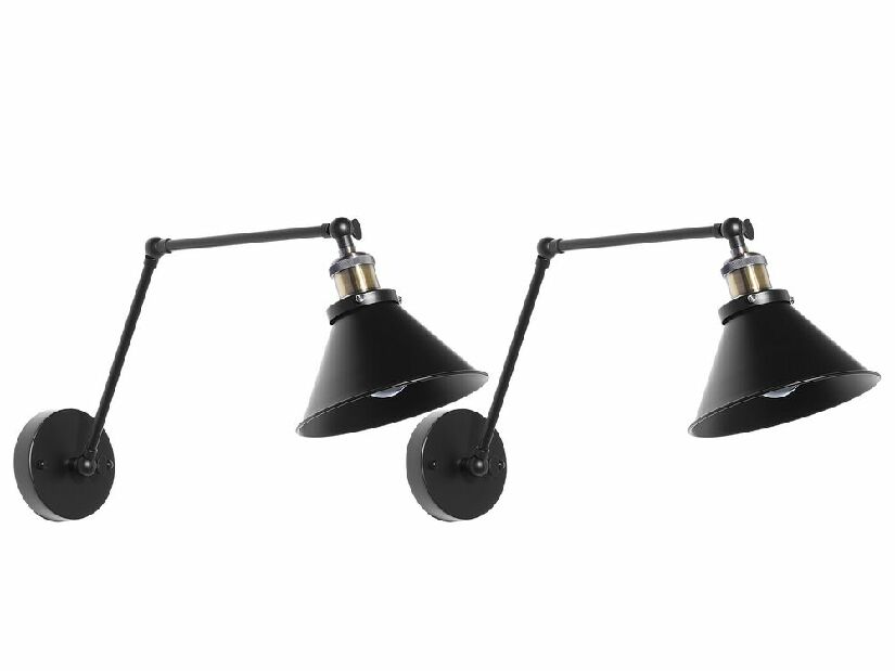 Set zidnih svjetiljki 2 kom. NARIVA (metal) (crna)
