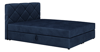 Bračni krevet Boxspring 160x200 cm Karum (s podnicom i madracem) (plava)