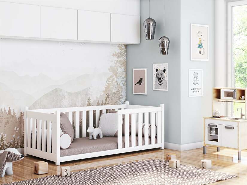 Dječji krevet 90 cm Connie (s podnicom i prostorom za odlaganje) (bijela)