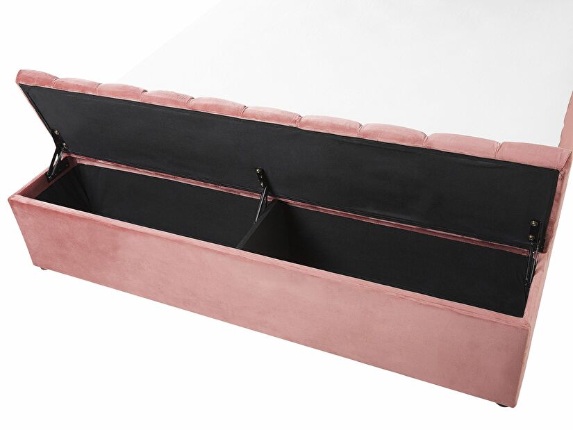 Bračni krevet 160 cm NAIROBI (tekstil) (ružičasta) (s podnicom)