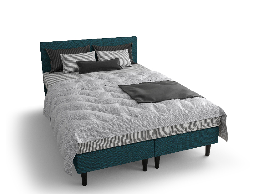 Bračni krevet Boxspring 140 cm Rita (tamnoplava) (s madracem, bez prostora za odlaganje)