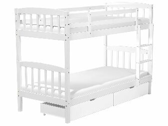 Krevet na kat  90 cm REWIND (bijela) (s podnicom i prostorom za odlaganje)