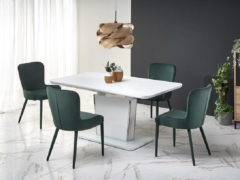 Blagovaonski stol na razvlačenje 160-200 cm Boyce (bijela) (za 6 do 8 osoba)