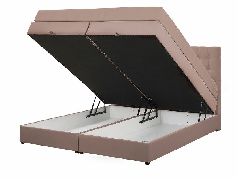 Kontinentalni krevet 160 cm MAGNEZ (smeđa) (s madracem i prostorom za odlaganje)
