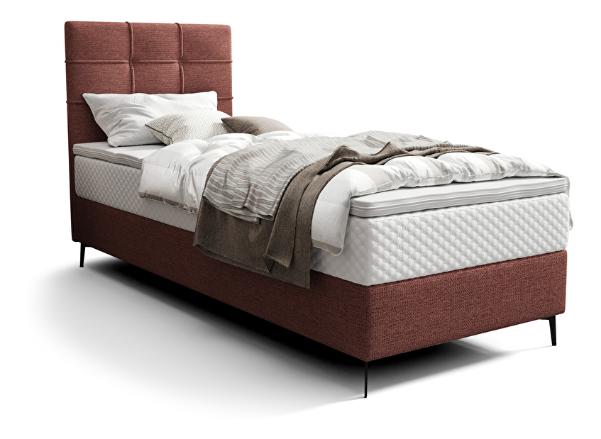 Jednostruki krevet 90 cm Infernus Bonell (terakota) (s podnicom, s prostorom za odlaganje)