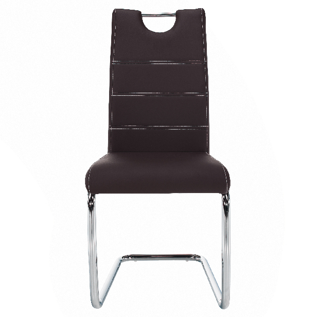 Blagovaonska stolica Abalia New (smeđa + krom) 