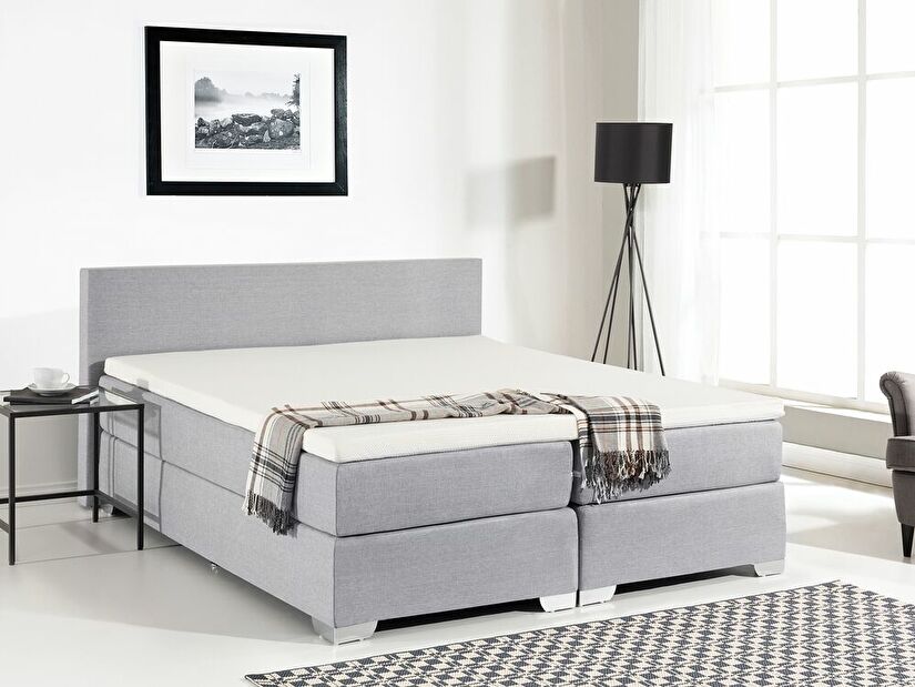 Bračni krevet Boxspring 180 cm PREMIER (s madracima) (svijetlo siva)