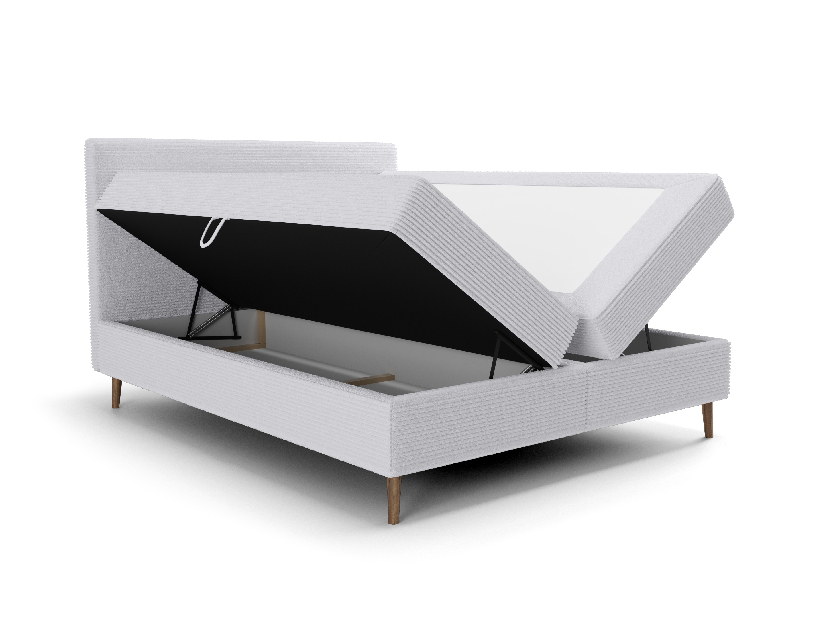 Jednostruki krevet 120 cm Napoli Bonell (siva) (s podnicom, s prostorom za odlaganje)