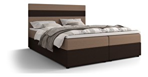 Bračni krevet  Boxspring 140 cm Locos (svijetlosmeđa + tamnosmeđa) (s madracem i prostorom za odlaganje)