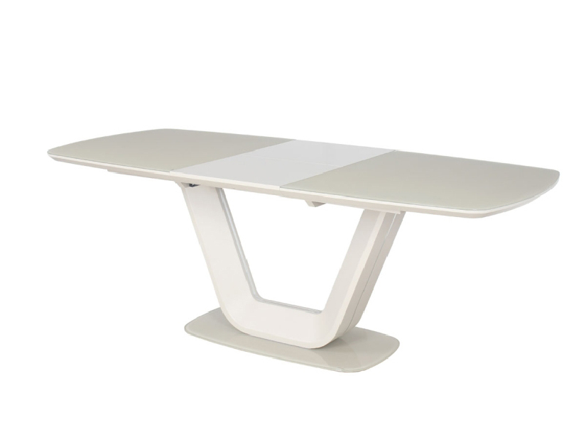 Blagovaonski stol na razvlačenje 160-220 cm Amanda (krem + krem) (za 8 i više osoba)