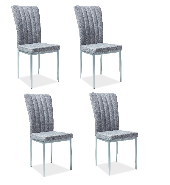 Blagovaonska stolica (4 kom.) Jan (siva + srebrne noge) *rasprodaja