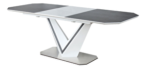 Blagovaonski stol na razvlačenje 160-220 cm Vergie (siva + bijela) (za 8 i više osoba)