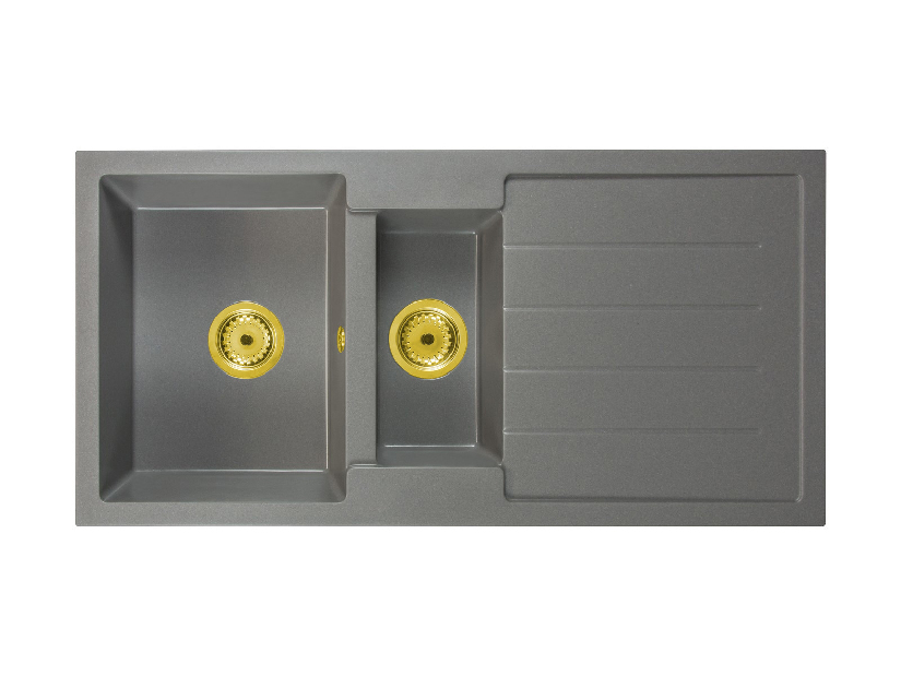 Kuhinjski sudoper Yuxur (siva) (sa 2 otvora za bateriju) (D)